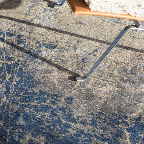 Louis De Poortere binnen & buiten machinewasbaar vloerkleed Mad Men Cracks van 70% gerecycled PET - blauw - 290x290cm