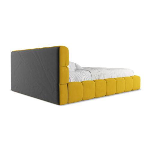 LaMiaSofa Bed met opbergruimte Roma - chenille stof - mosterd - 180x228x82