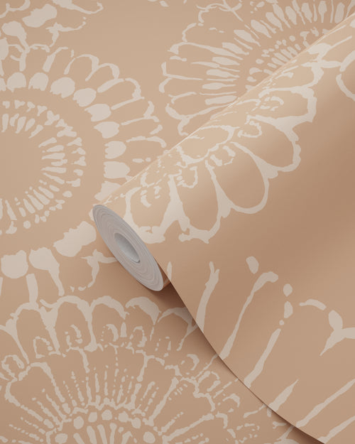 ESTAhome behang bloemen terracotta - 50 x 900 cm - 139824