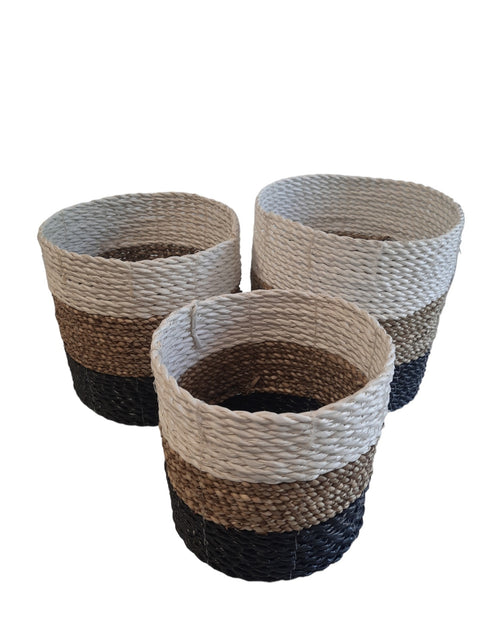 FurniLux Natuurlijke plantenbakken/ Mandenset - 20x20x21cm