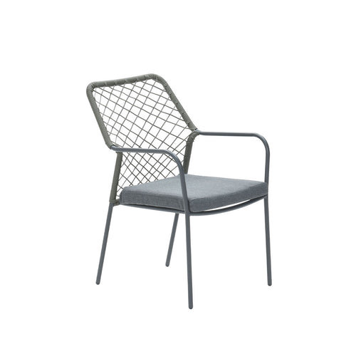 Dido dining fauteuil - carbon black - rope mosgroen - mystic grey - vtwonen shop