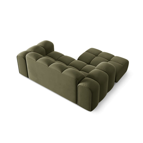 Cosmopolitan Design - Linker hoekbank Treno 2-zits, flueel groente - 164x180x70cm