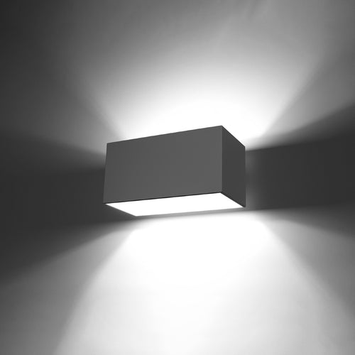 Sollux Lighting Wandlamp QUAD MAXI grijs - 20x12x10cm
