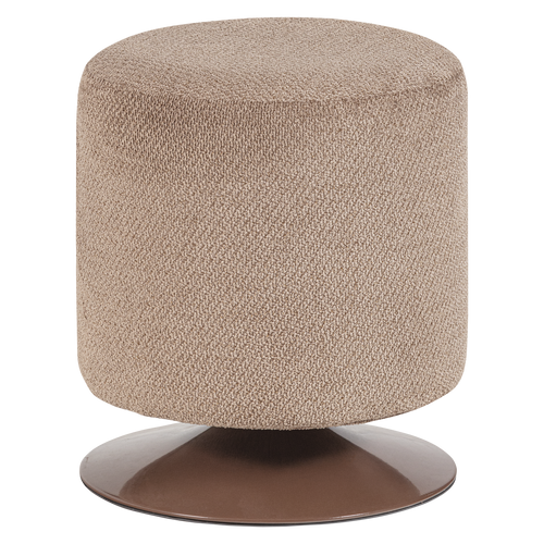 WOOOD poef met draaivoet Islen - Bouclé - Bruin - 47x39x39
