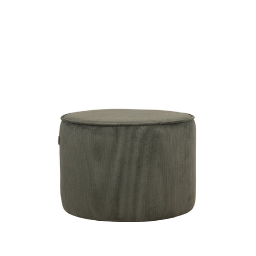 LABEL51 Poef Tibo - Groen Ribstof - 55x55x40cm
