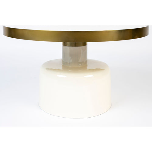 Zuiver Glam Salontafel Rond 60 cm Wit/ Goud - vtwonen shop