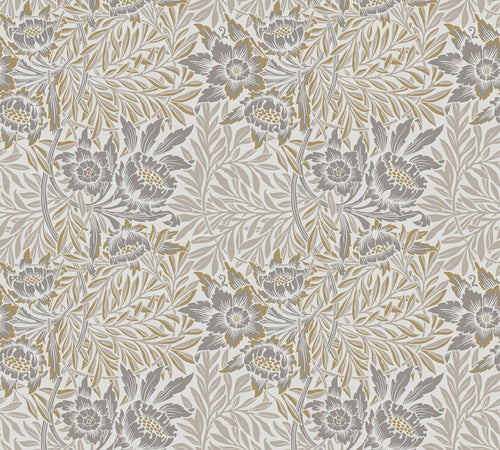 Livingwalls behang bloemmotief wit, beige, grijs en geel - 53 cm x 10.05 m - AS-390583