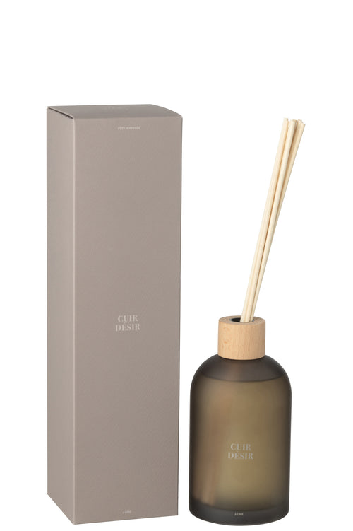J-Line geurolie + stokjes Accords Essentiels - Cuir Desir - 550 ml - vtwonen shop