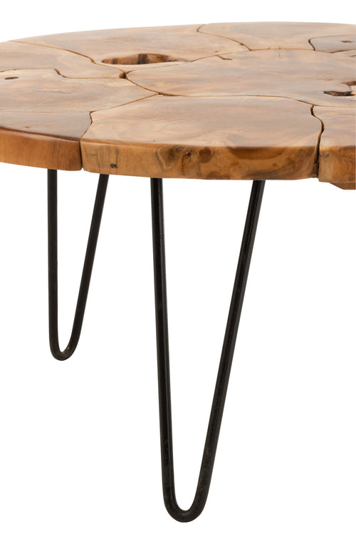 J-Line salontafel Samuel Rond - hout - bruin