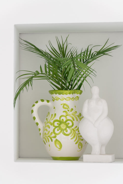 J-Line kruik Granada - keramiek - wit/groen - medium - vtwonen shop