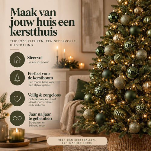 Mica Decorations Bal Onbreekbaar Lichtgroen 40 Stuks d6cm - Kerstballenset van Gerecycled Kunststof - Onbreekbare Ronde Kerstballen voor de Kerstboom