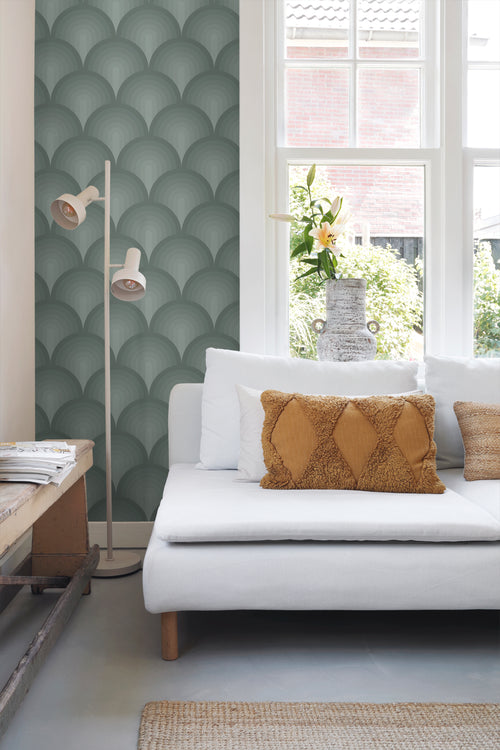 ESTAhome behang 3D-motief celadon groen - 50 x 900 cm - 131122 - vtwonen shop