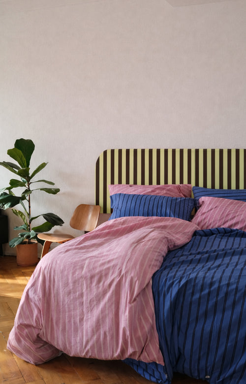 Gestoffeerd fluwelen hoofdbord met strepen 160x97cm