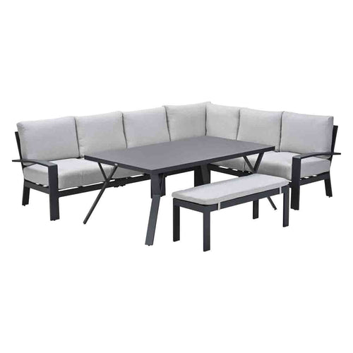 Garden Impressions Camilo lounge dining set 6-delig rechts - donker grijs