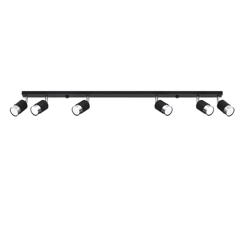 Sollux Lighting Plafondlamp NERO 6 zwart/chroom - 117x5x18cm