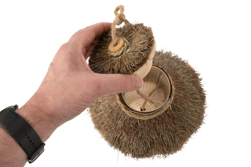 J-Line vogelhuisje Hang + Feed - hout - naturel