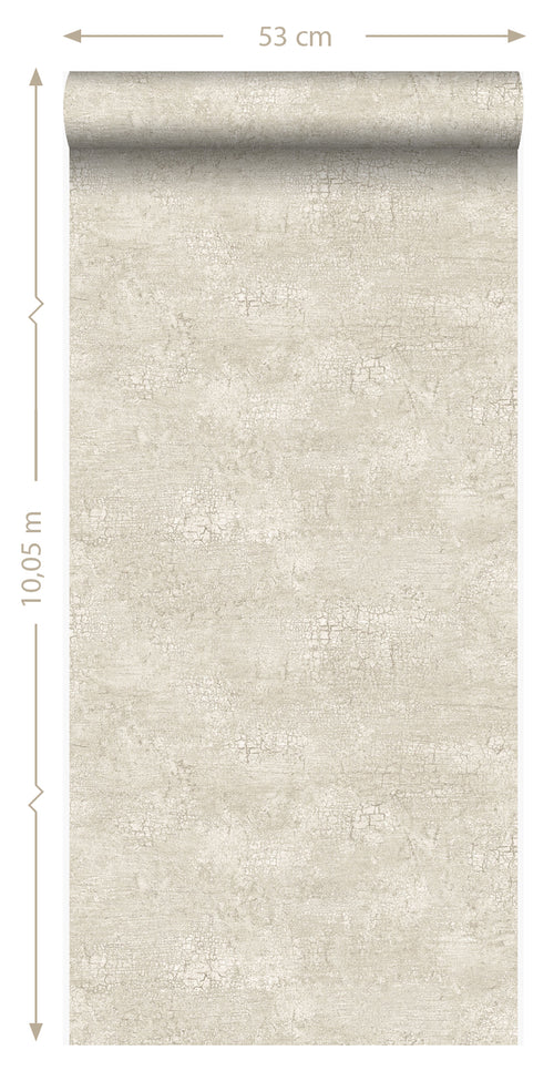 Origin Wallcoverings behang natuursteen met craquelé effect beige - 53 cm x 10,05 m - 347563 - vtwonen shop