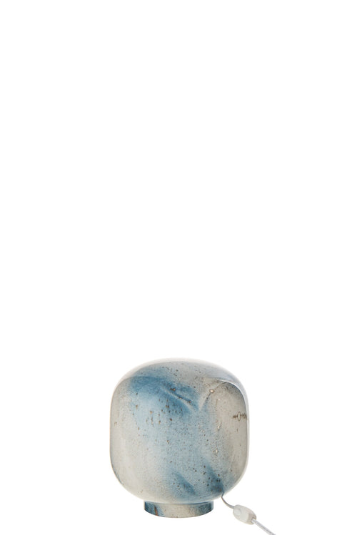 J-Line tafellamp Bola - glas - blauw/wit - small