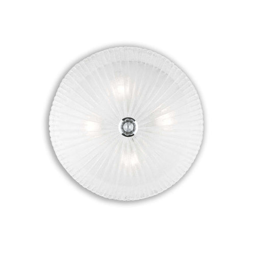 Ideal Lux Shell - 4 Lichts Binnen Wand- / Plafondlamp Chroom met Helder Glas, E27