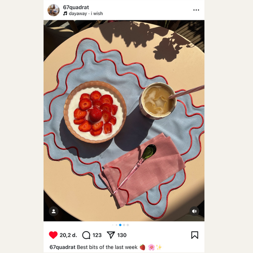 Kulu Club placemats Wavy - linnenmix - blauw - set van 2 - vtwonen shop