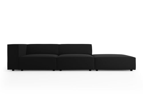 Cosmopolitan Design Rechte bank Arendal 4-zits, flueel, zwart - 102x262x70cm