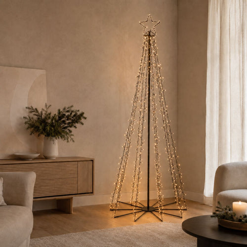 Luca Lighting Kerstboom met Verlichting - Kerstversiering met 560 LED's en Afstandsbediening - Kerstboom met LED en Timer- en Dimfunctie - H185 x D75
