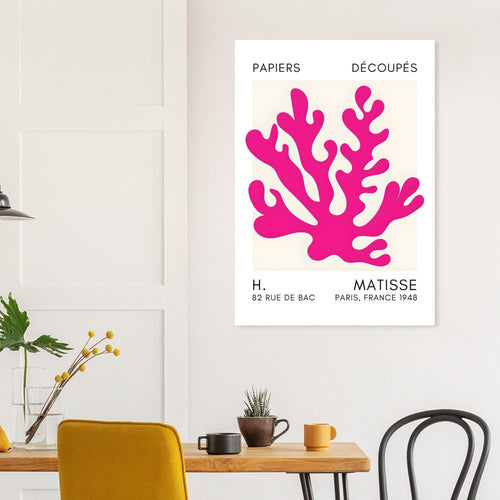 Artfulprints Poster met Lijst Matisse – Saltflower shapes pink   - 70x100 cm - Roze