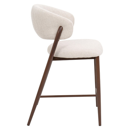 DÉJA Living Barstoel Skive - Beige/Walnoot - Zithoogte 67cm - Set van 2 - vtwonen shop