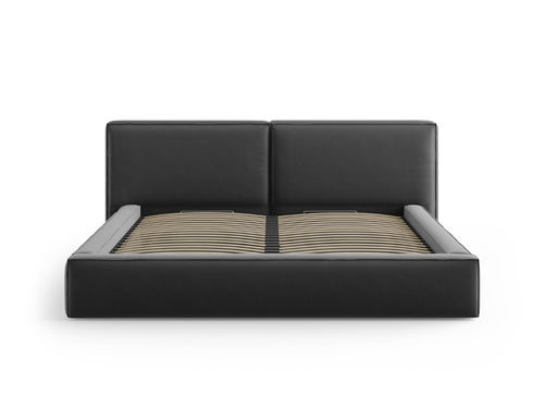 Micadoni Opbergbed met hoofdeinde Jodie 200x200cm, flueel, grijs - 228x251x108cm