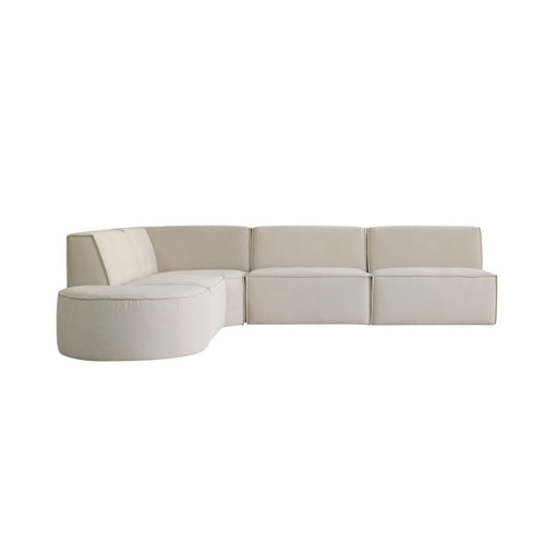 Tikamoon Modulaire hoekbank in beige stof, 5/6-zit - Beige