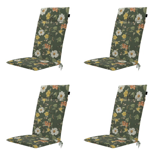 Madison tuintstoelkussen hoge rug Julliete - multikleur - 120x50x4cm - set van 4