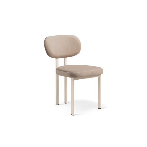 Set van 2 fluwelen stoelen Sam flueel beige amandel - 52x51x82cm