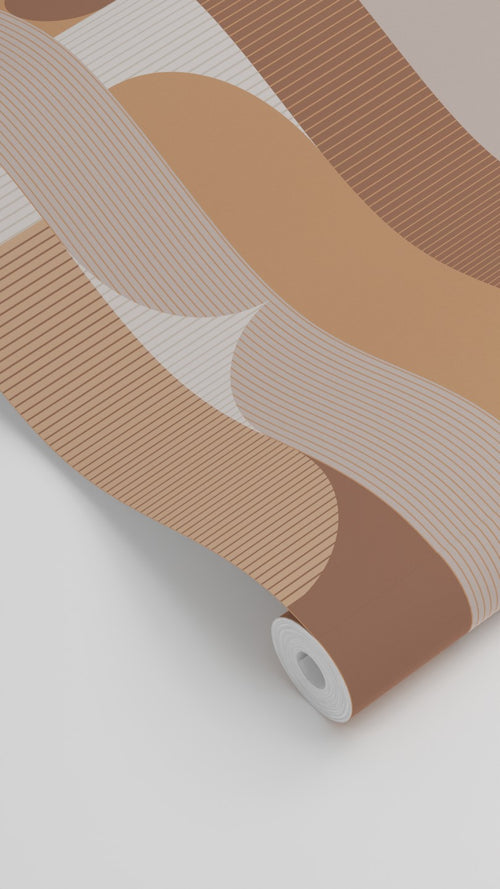 ESTAhome behang geometrische vormen lichtbruin - 50 x 900 cm - 131060 - vtwonen shop