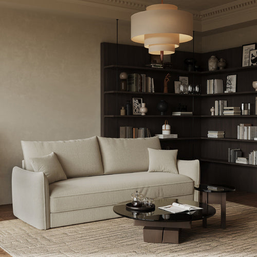 Sia Home - Rechte bank PLUME - Geweven stof - Beige - 213.5cm - vtwonen shop