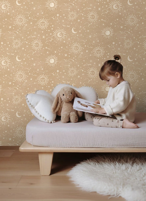 ESTAhome behang sterrenhemel beige - 50 x 900 cm - 132081