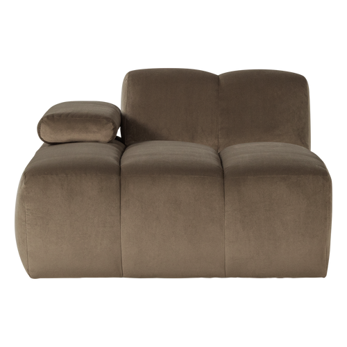 WOOOD chaise longue bank links Mojo - Velvet - Taupe - 74x124x162