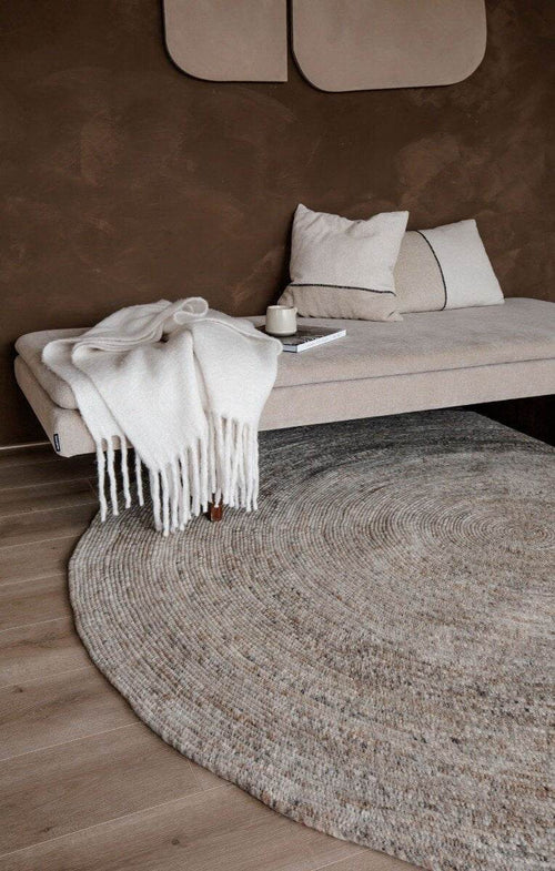 Interieur05 Rond wollen vloerkleed Gapo Grijs/Bruin Gemeleerd - 250 x 250 cm - vtwonen shop