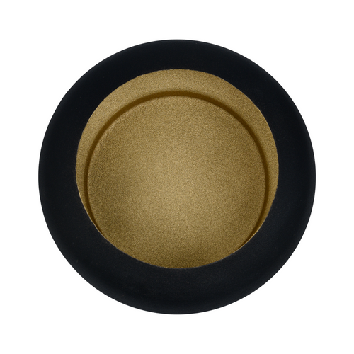 Sia Deco Vaas Rond En Plat - mat zwart en goud - ijzer - L23 - vtwonen shop