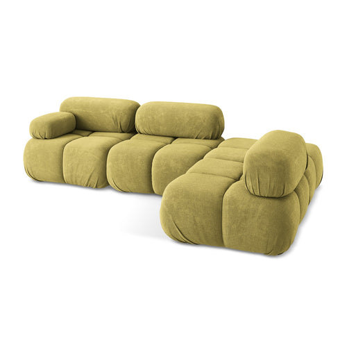 LaMiaSofa hoekbank rechts Sanremo - chenille stof - limoengroen - 285x190x70