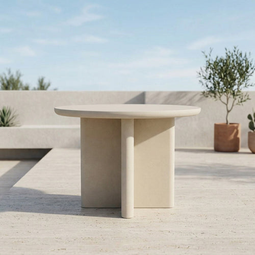 Giga Meubel Countertafel Miso Beige – Rond – Eco Composiet – Outdoor – Ø120 cm