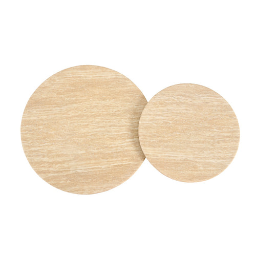 Giga Meubel Salontafel Faria - Lichtbruin Marmer - Ø60x38cm