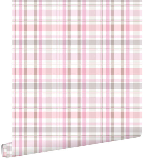 ESTAhome behang ruiten licht roze - 53 cm x 10.05 m - 138824