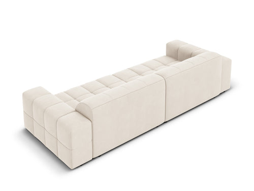 Cosmopolitan Design Bank Chicago 4-zits, flueel lichtbeige - 102x252x78cm