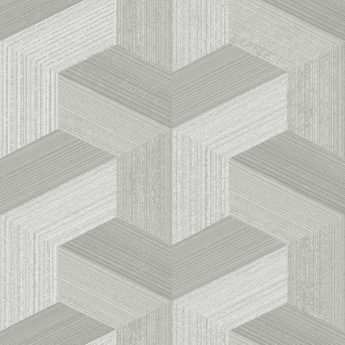Origin Wallcoverings behang grafisch 3D motief grijs - 53 cm x 10.05 m - 347947