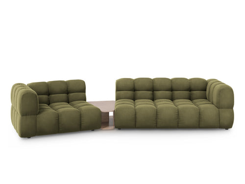 Cosmopolitan Design linker modulaire bank Sky 3-zits, flueel, lichtgroen - 148x353x70cm