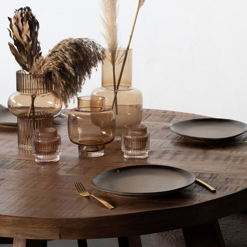 Giga Meubel Eettafel Yvette - Bruin Mangohout - 130x130x76cm - vtwonen shop