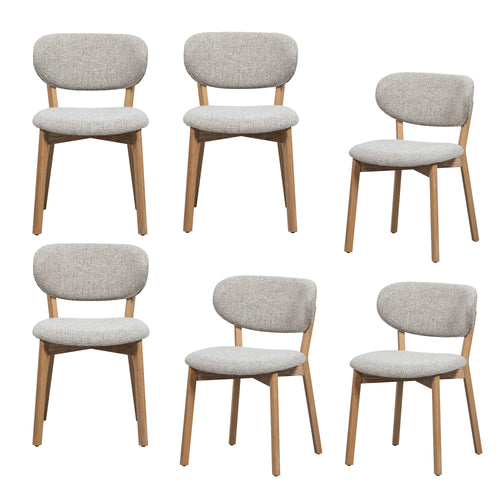 WOOOD eetkamerstoelen Udar Houten Frame - Naturel - Set van 6 - vtwonen shop