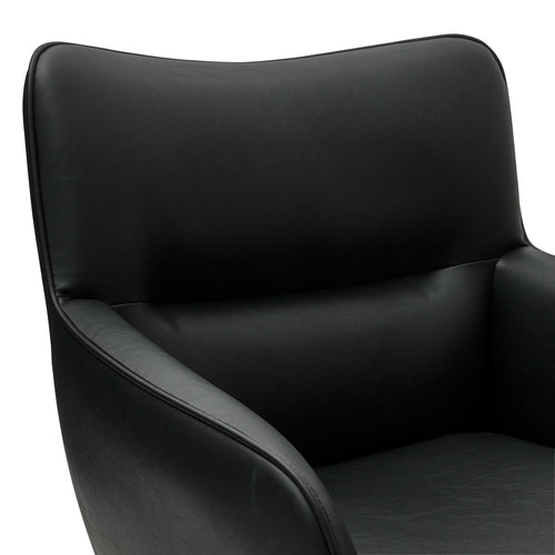 Furnhouse eetkamerstoelen armleuning Jessica - Zwart - Kunstleer - Set van 2