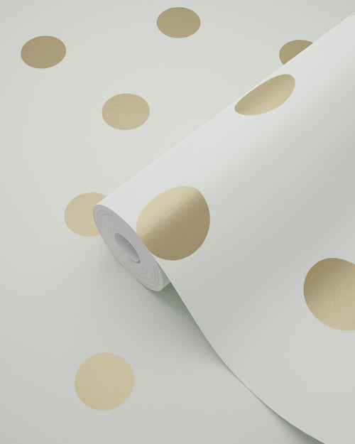 ESTAhome behang stippen gebroken wit en goud - 53 cm x 10.05 m - 139243