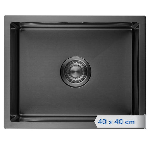 LOMAZOO spoelbak Boaz - RVS - antraciet/gun metal - 40 x 40 cm